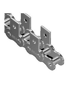 C23-08B1K2-B08 - BS ROLLER CHAIN TO DIN8187 WITH K2 ATTACHMENTS LINKS ONE SIDE ONLY ON OUTERS EVERY 8TH PITCH