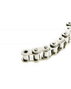 C24-N05B1 - British Std. SIMPLEX Nickel Plated Roller Chain Ref: 05B-1 (8mm pitch x 3.0mm) SATI BRAND to Din 8187 with Solid Rollers & Pre-Stretched to Reduce Elongation